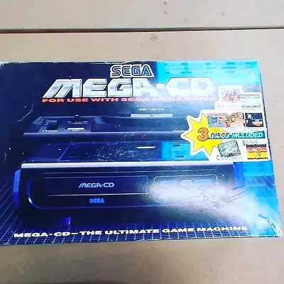 Sega Mega-CD Black Pal 220v COMPUTER CONSOLE With 3 Games Box Instructions