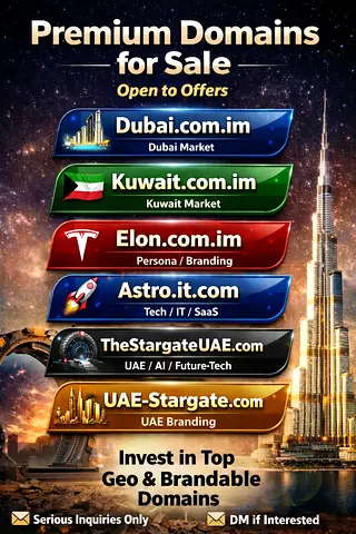 Premium UAE  Tech Domains: Dubai.com.im, Stargate, Astro