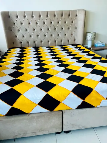 Moving out urgent sell king size bed with 2 side tables and mattress Sharjah Al khan