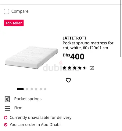 Pocket Sprung Mattress for Cot