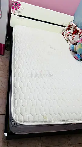 Double bed frame with mattress - used, clean