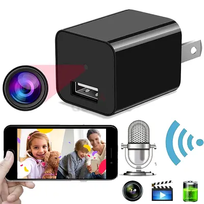 wall charger with camera - usb charger wifi camera wall plug ios or android