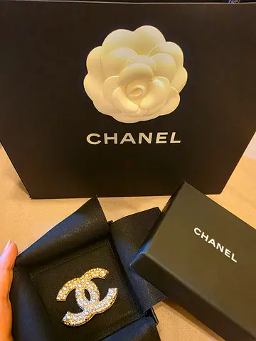 My original Chanel crystal CC brooch with original box