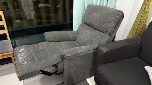Grey Fabric Recliner Chair with Footrest — My Used Recliner (perfect Condition)