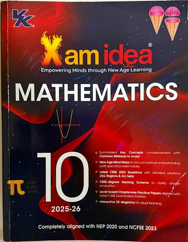 Xam Idea Grade 10 Math Useful Study Guide with free extra mind map book