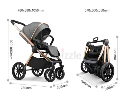 GOKKE Reversible Baby Stroller - Grey/Gold