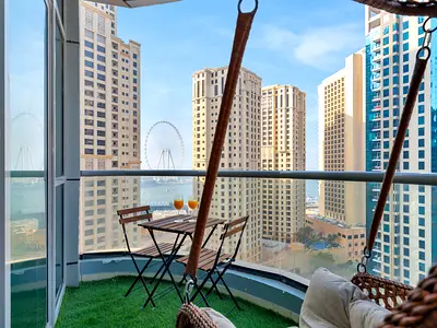 Luxury Waterfront View w/ Ain Dubai & PS5 in JBR
