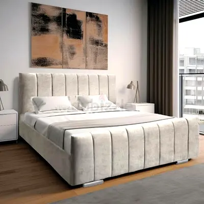 Modern Upholstered Bed Frame with Headboard