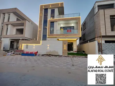 Luxury villa for rent in Al Yasmeen with a direct garden view, private pool, rooftop, high-end finishing, and spacious layout at a great price