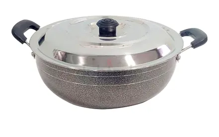 Large Non‑Stick Kadai/Wok with Lid and Heat‑Resistant Handles