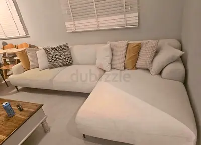 Feather filled Sectional L Shape sofa