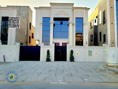 For sale: Modern 5-bedroom villa with a roof terrace, including registration fees, in Al Helio 2, Freehold .Bank financing .