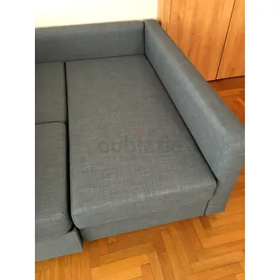 Grey Fabric L-Shaped Sectional Sofa bed - Corner Chaise