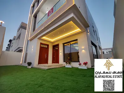 Luxury villa for rent in Al Yasmeen with direct park view, 3 floors, 6 bedrooms, 8 bathrooms, pool, roof, high-end finishing, AED 170,000