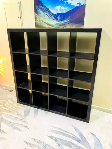My black 20-cube shelving unit / bookcase - sturdy, good condition