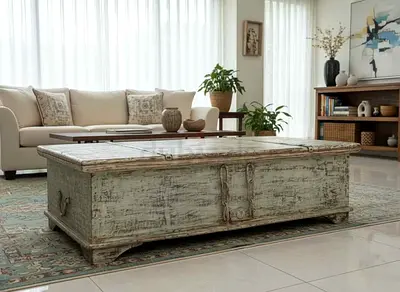 vintage coffee table with storage 127x70 cm
Height 35 cm