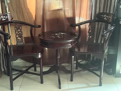 Elegant Wooden Chair and Table Set