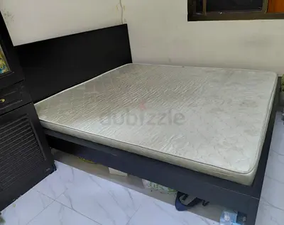Used wooden bed frame with mattress - King Size