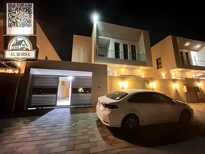 Villa for rent in Al Yasmin, Ajman. 5 bedrooms, living room, majlis, parking, spacious area.