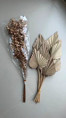 Bundle of dried palm leaves  gold accent stems — decorative home accents