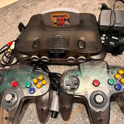 Nintendo 64 console pal Europe +2 controllers +hdmi adapter+ Mario party 3