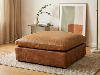 Marina home leather ottoman