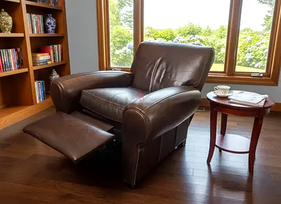 Pottery barn leather recliner armchair