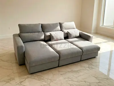 Looks great Ikea eskilstuna L shape sofa under storage