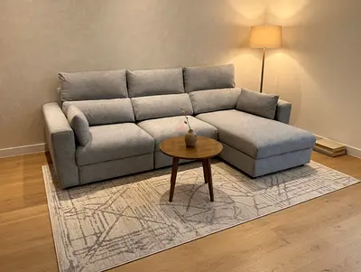 Ikea light Grey L shape sofa bed