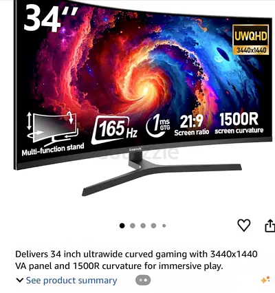 *NEGOTIATES*34 Ultrawide Curved Gaming Monitor - 3440x1440 Resolution