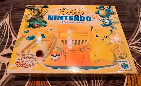 Nintendo 64 Pikachu Console System Boxed Pokemon Orange  Yellow Edition + game cart 400 games+hd co