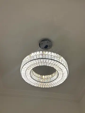 Modern Crystal LED Ring Ceiling Light - Like New