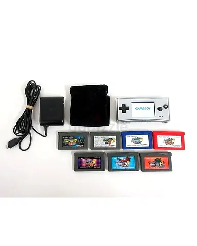 Nintendo Gameboy Micro console Japan Silver with 7 games megaman