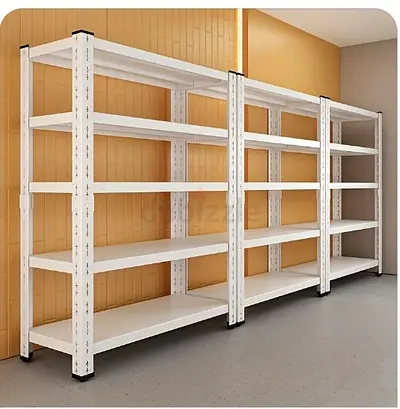 Sturdy White Metal Shelving Unit
