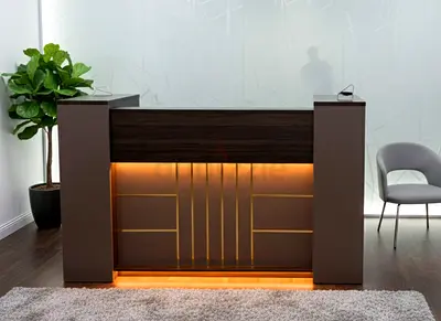 Modern Office Reception Desk with LED Lighting