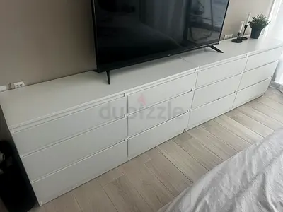 My white low 6 or 12-drawer dresser / TV console