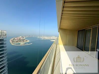 High-Floor 1BR | Furnished | Sea & Palm Views | Grand Bleu Tower 1