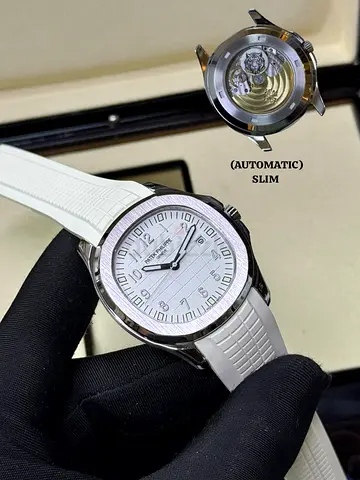 Patek Philippe Automatic Slim Master Quality Copy Watch with White Strap