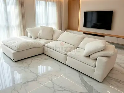 Marina home feather 🪶 filled sofa with footstool