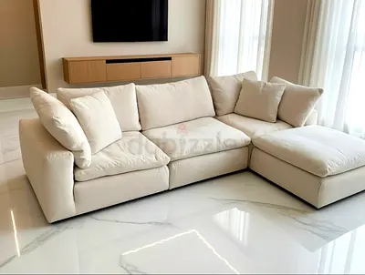 Marina home feather 🪶 filled sofa with footstool