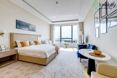 استوديو في ذا بالم تاور مع مسبح وإطلالة بحرية رائعة