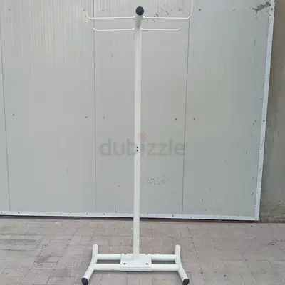 White metal freestanding garment  coat rack