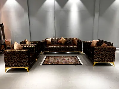 Elegant Luxurious Gold Sofa Set