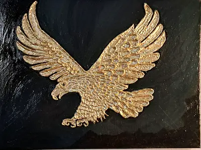 Gold eagle 3D wall hanging - decorative relief
