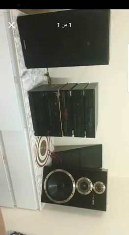 Full stereo component system with paired speakers (stacked units + speakers)