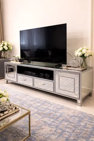 Elegant Mirrored TV Console