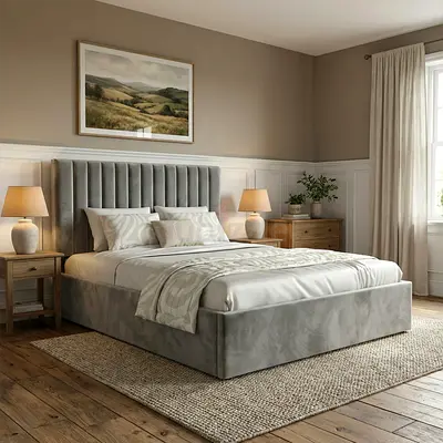 Elegant Grey  Brand new Queen size bed including medical mattress Queen bed good Quality