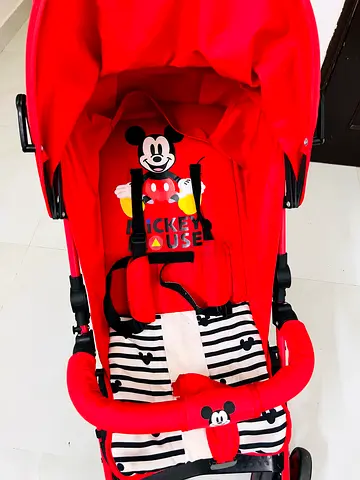Baby stroller mickey mouse red