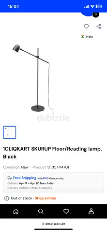 Skurup Stylish Black Floor/Reading Lamp