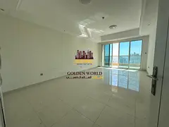 2BR hall in Al Khan, Sharjah, balcony, free AC, 2 masters, 3 baths, parking, gym, pool, Qasba view,